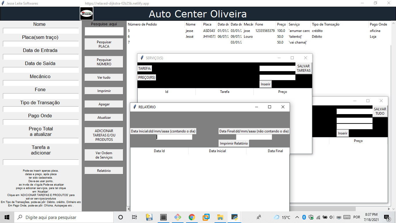 Python desktop software with Tkinter and SQLite, Point Of Sales, stores data and prints notes of sales in printer